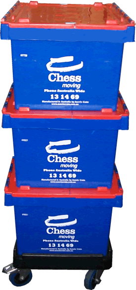 Chess Moving crates, showing how easy they are to stack and useful for packing items