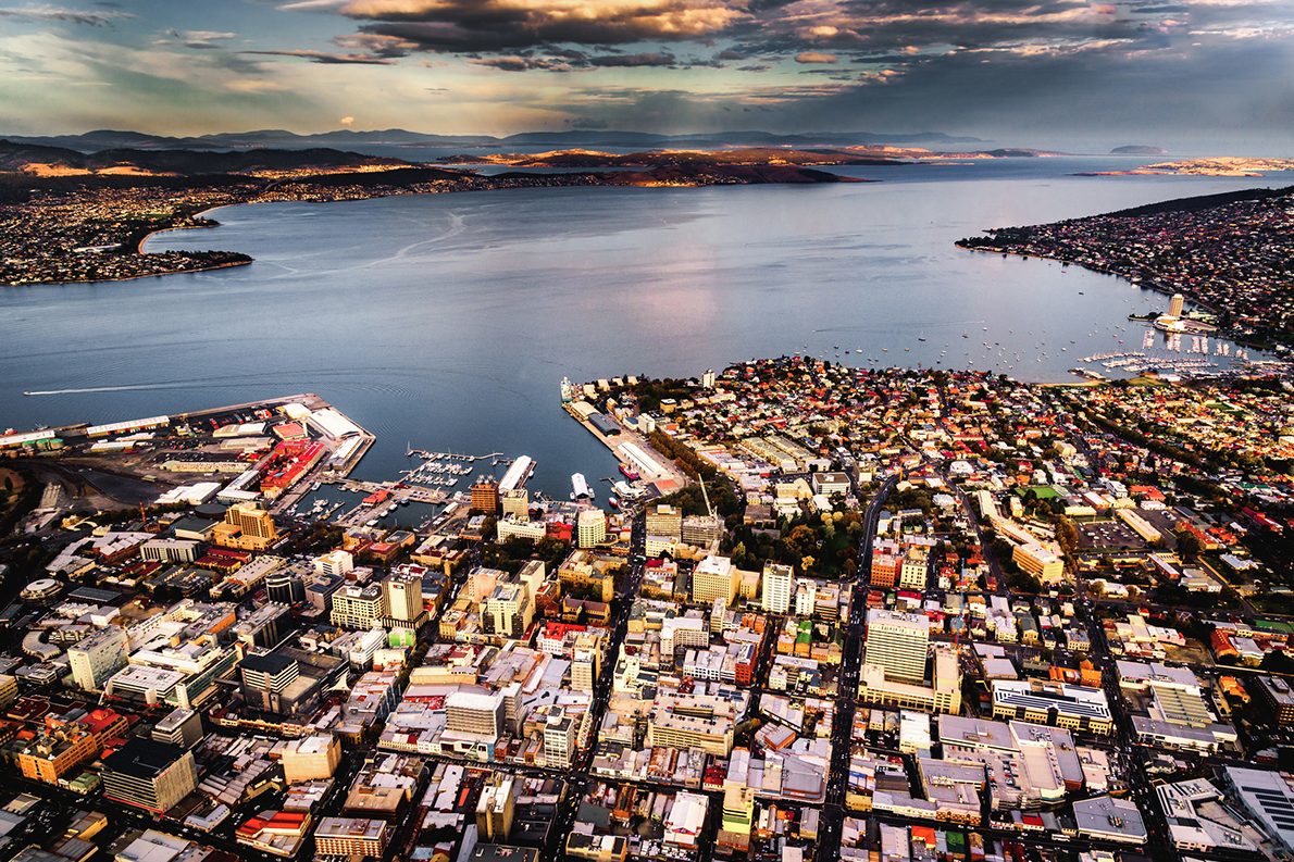 Aerial view of Tasmania