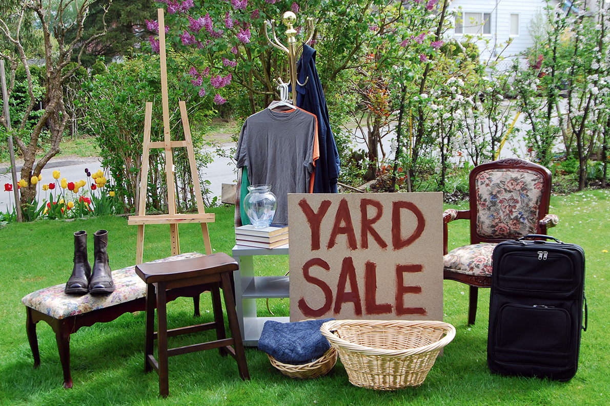 Items at a garage sale