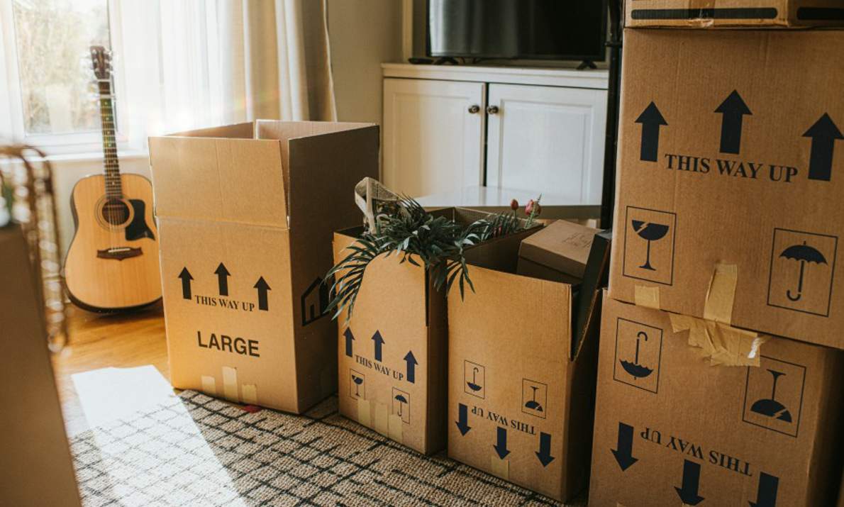 moving boxes lined up