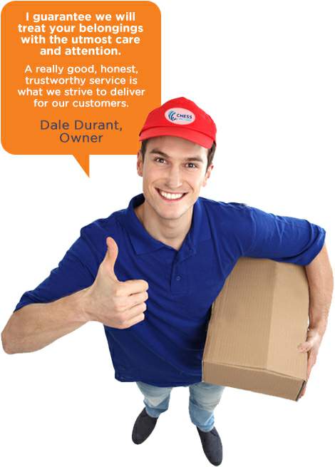 Paul (owner) saying, "I guarantee we will treat your belongings with the utmost care and attention. A really good, honest, trustworthy service is what we strive to for our customers."
