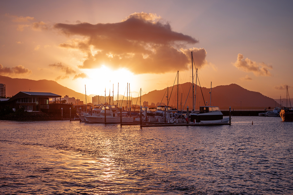 Cairns pier at sunset