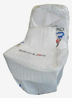 office chair wrapped in packaging material from Chess moving