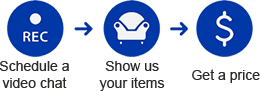 Start a video chat, shows us your items, get a price